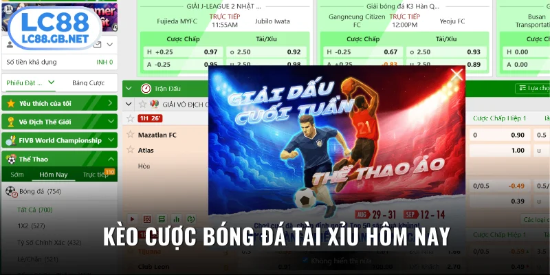 Kèo cá cược bóng đá Tài Xỉu hôm nay